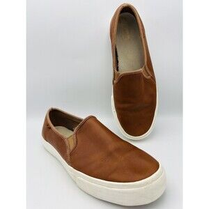 Keds Double Decker Leather Slip On Sneaker Cognac Brown Women's Size 10 MSRP $65